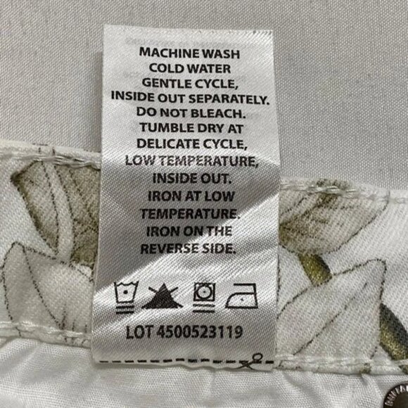 Buffalo David Bitton Jeans Women 16/36 White Floral Havana Stretch Ankle Skinny - Picture 8 of 12